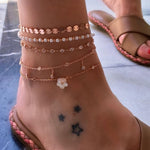 Layered Pendant Chain Ankle Bracelet ( 18 Designs)