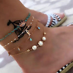 Layered Pendant Chain Ankle Bracelet ( 18 Designs)