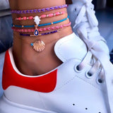 Layered Pendant Chain Ankle Bracelet ( 18 Designs)