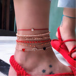 Layered Pendant Chain Ankle Bracelet ( 18 Designs)