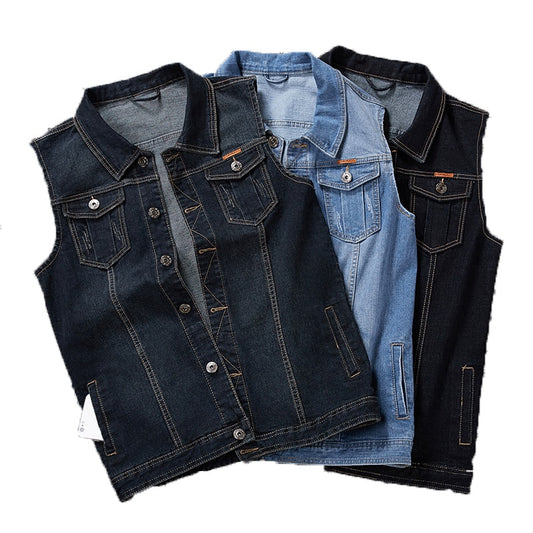 Cotton Denim Sleeveless Jacket Vest