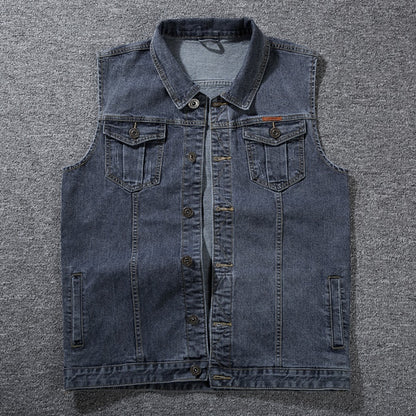 Cotton Denim Sleeveless Jacket Vest