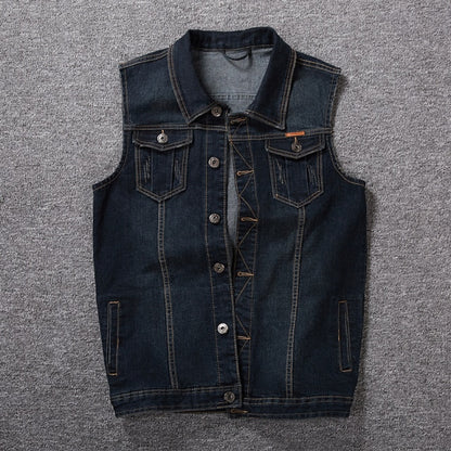 Cotton Denim Sleeveless Jacket Vest