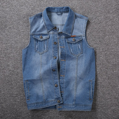 Cotton Denim Sleeveless Jacket Vest