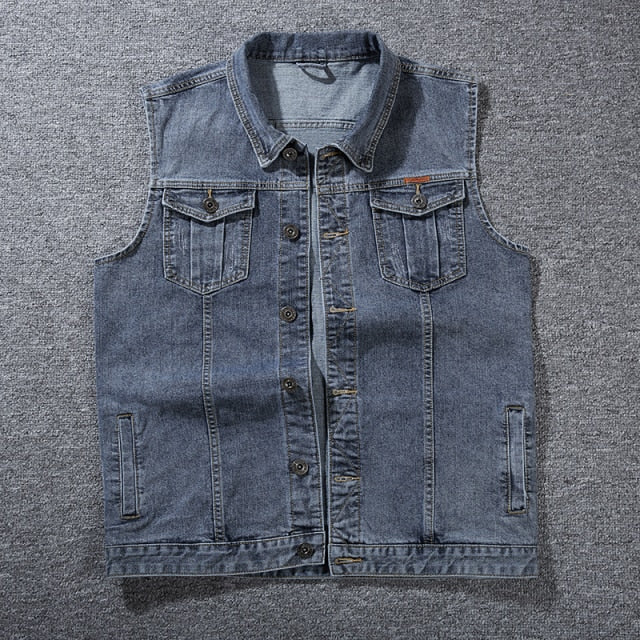 Cotton Denim Sleeveless Jacket Vest