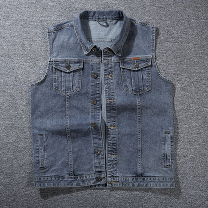 Cotton Denim Sleeveless Jacket Vest