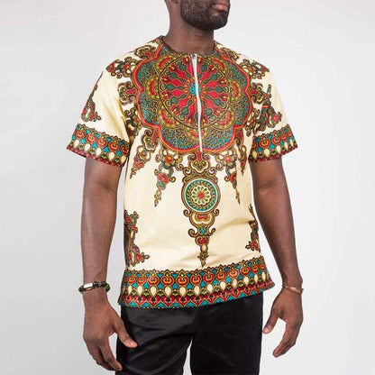 Ethnic Print Short Sleeve Dashiki