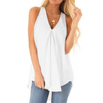 Solid Color Sleeveless Summer Shirt