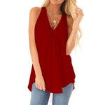 Solid Color Sleeveless Summer Shirt