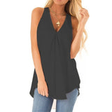 Solid Color Sleeveless Summer Shirt