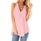 Solid Color Sleeveless Summer Shirt