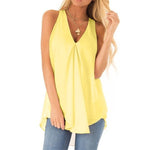 Solid Color Sleeveless Summer Shirt