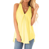 Solid Color Sleeveless Summer Shirt