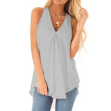 Solid Color Sleeveless Summer Shirt
