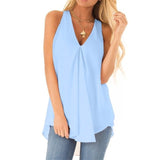 Solid Color Sleeveless Summer Shirt