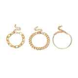 4 Piece Cuban Chain Bracelet And Bangle Set