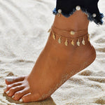 3 Piece Gold Color Chain Anklets