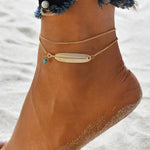 3 Piece Gold Color Chain Anklets