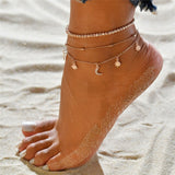 3 Piece Gold Color Chain Anklets