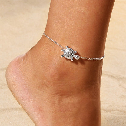 3 Piece Gold Color Chain Anklets