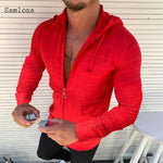 Solid Casual Hoodie Zipper T Shirt