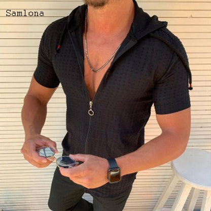 Solid Casual Hoodie Zipper T Shirt