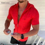 Solid Casual Hoodie Zipper T Shirt