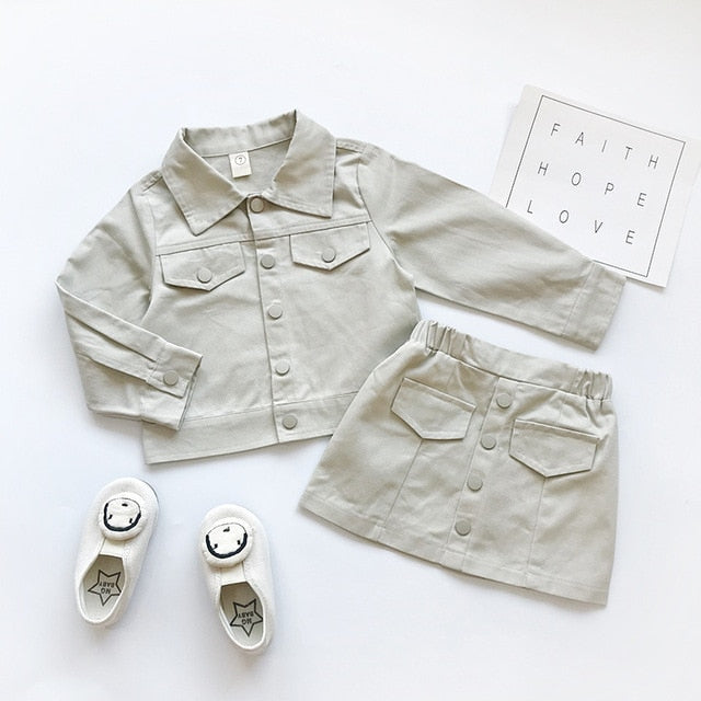 Baby Girl Jean Jacket And Skirt Set