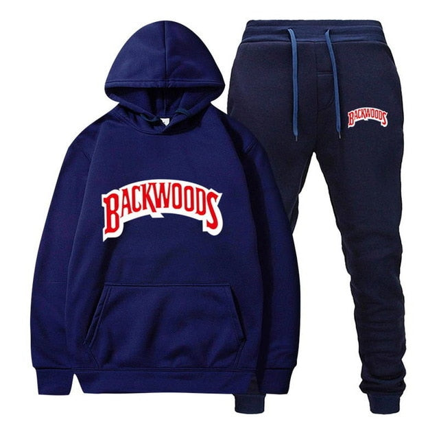 Men's Set Fleece Hoodie Pant Thick Warm Tracksuit Sportswear Hooded Track