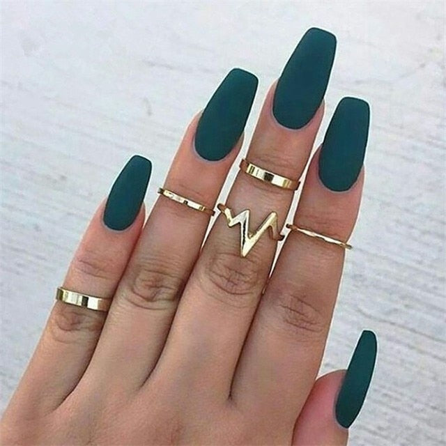 Style Vintage Rings Set For Women Boho Moon Star Knuckle Finger Rings