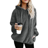 Plush Solid Color Oversized Hoodie