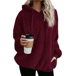 Plush Solid Color Oversized Hoodie