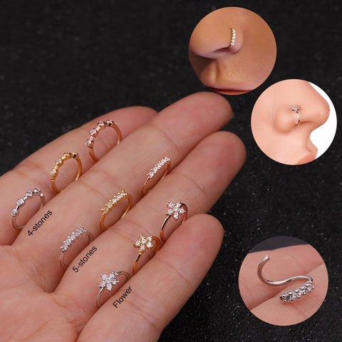 Hypoallergenic Women & Men's Stainless Steel Fake Nose Ring Helix Cartilag