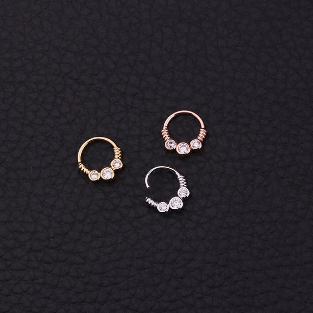 Hypoallergenic Women & Men's Stainless Steel Fake Nose Ring Helix Cartilag