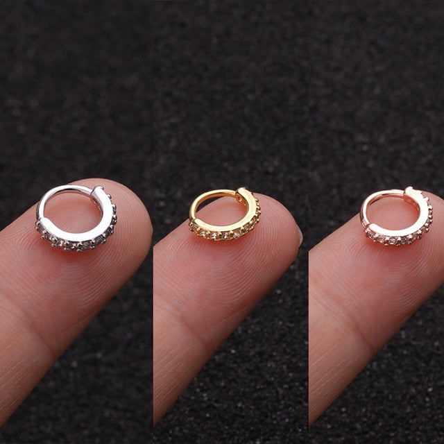 Hypoallergenic Women & Men's Stainless Steel Fake Nose Ring Helix Cartilag