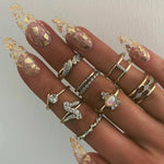 Style Vintage Rings Set For Women Boho Moon Star Knuckle Finger Rings