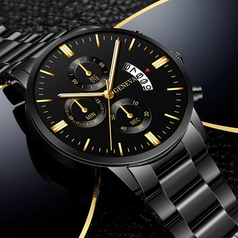 Stainless Steel Luxury Calendar Quartz Watch