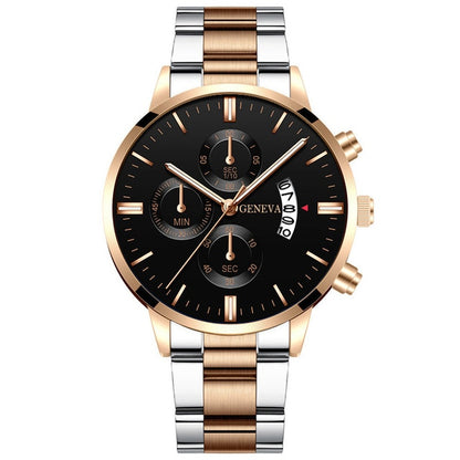 Stainless Steel Luxury Calendar Quartz Watch