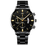 Stainless Steel Luxury Calendar Quartz Watch