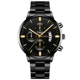 Stainless Steel Luxury Calendar Quartz Watch