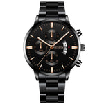 Stainless Steel Luxury Calendar Quartz Watch