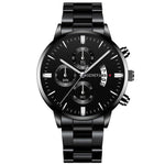 Stainless Steel Luxury Calendar Quartz Watch