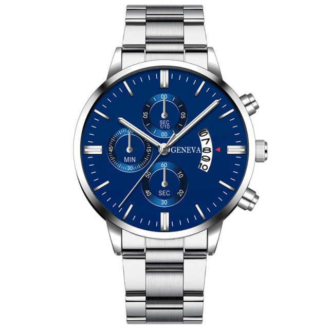 Stainless Steel Luxury Calendar Quartz Watch