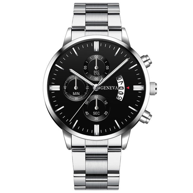 Stainless Steel Luxury Calendar Quartz Watch