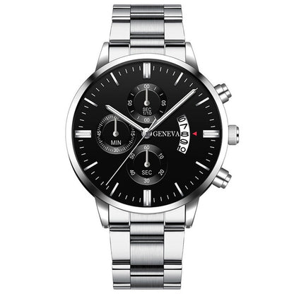 Stainless Steel Luxury Calendar Quartz Watch