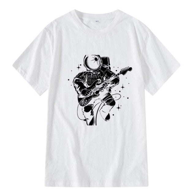 Astronaut Guitar Print T-Shirt