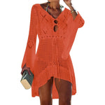 Solid Color Crochet Swimsuit Cover Up