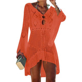 Solid Color Crochet Swimsuit Cover Up