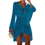 Solid Color Crochet Swimsuit Cover Up