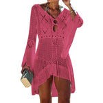 Solid Color Crochet Swimsuit Cover Up